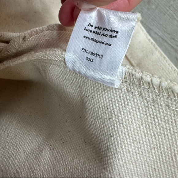 Life is Good Canvas Tote Bag Groovy Tye Dye Cream Purple Pool Travel Beach Boat - Picture 9 of 9